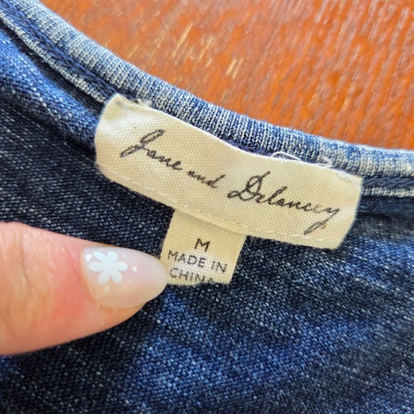 Jane and Delancey Cotton knit Tank Shift Dress Tassel Hem Beach Boho - Picture 7 of 9